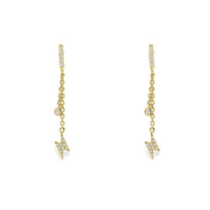 Dangling Diamond Lightning Bolt Earrings