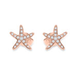 Diamond Starfish Stud Earrings