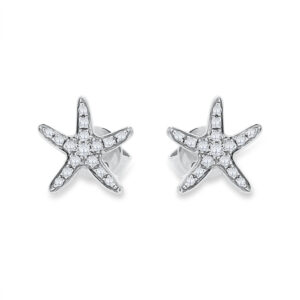 Diamond Starfish Stud Earrings