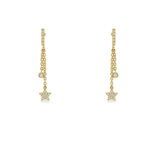 Dangling Diamond Star Earrings