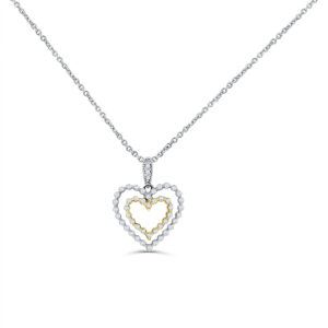 Two-Tone Diamond Heart Pendant