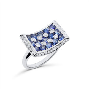 Diamond and Sapphire Curve Ring