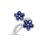Diamond and Sapphire Flower Ring